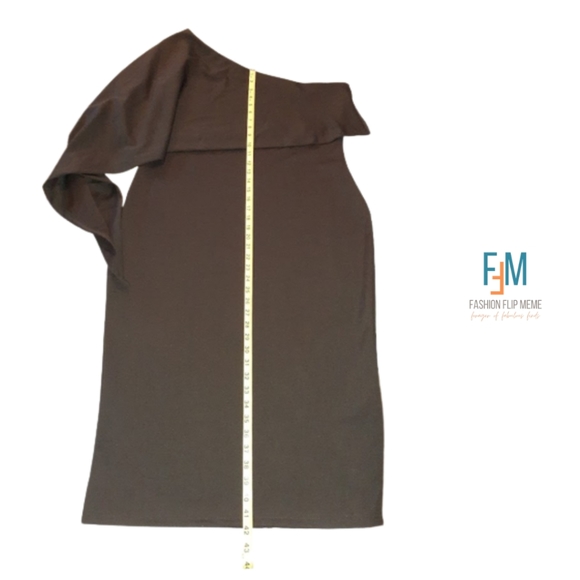 New! One-Shoulder Batwing Drape Bodycon Midi Dress, XL - Picture 9 of 11